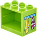 LEGO Lime Cupboard 2 x 3 x 2 with Kitchen tea towels Sticker with Recessed Studs (92410)