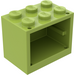 LEGO Lime Cupboard 2 x 3 x 2 with Solid Studs (4532)