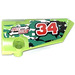 LEGO Lime Curved Panel 4 Right with &#039;34&#039;, white arrows and &#039;PULL BACK&#039; Sticker (64391)