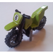 LEGO Lime Dirt Bike with Black Chassis and Medium Stone Gray Wheels with &#039;6&#039; Sticker (50860)