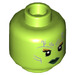 LEGO Lime Gamora Head (Recessed Solid Stud) (3626)