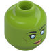 LEGO Lime Hera Syndulla with Dark Brown Helmet Minifigure Head (Recessed Solid Stud) (3274 / 104760)