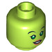 LEGO Lime Hera Syndulla med grå Hjälm Minifigur Huvud (Infälld solid knopp) (3626 / 18458)