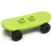 LEGO Lime Minifig Skateboard with Black Wheels