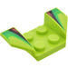 LEGO Limoen Spatbord Plaat 2 x 2 met Flared Wiel Arches met Strpes en Fade (41854 / 42348)