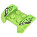LEGO Lime Mudguard Plate 2 x 4 with Overhanging Headlights with Flames and Power Logo Sticker (44674)