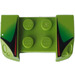 LEGO Lime Mudguard Plate 2 x 4 with Overhanging Headlights with Red, Black and Green Pattern (44674 / 47941)