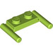 LEGO Limette Platte 1 x 2 mit Griffe (Niedrige Griffe) (3839)