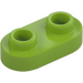 LEGO Lime Plate 1 x 2 med Avrundede ender og Open Knotter (35480)