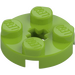 LEGO Lime Plate 2 x 2 Round with Axle Hole (with &#039;X&#039; Axle Hole) (4032)