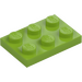 LEGO Lime Plade 2 x 3 (3021)