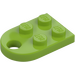 LEGO Lime Platta 2 x 3 med Avrundad Slutet och Stift Hål (3176)