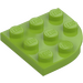 LEGO Lime Plate 3 x 3 Round Corner (30357)