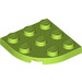 LEGO Lime Plate 3 x 3 Round Corner (30357)