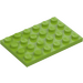 LEGO Lime Plate 4 x 6 (3032)