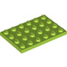 LEGO Lime Plate 4 x 6 (3032)