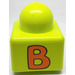 LEGO Lime Primo Brick 1 x 1 with &quot;B&quot; and Horse Body (back with tail) (31000 / 49051)