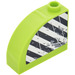 LEGO Lime Slope 1 x 3 x 2 Curved with Danger Stripes Left Sticker (33243)