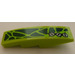 LEGO Lime Slope 1 x 4 Curved with Dark Green Scales and 3 Screws (Left) Sticker (11153)