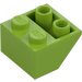 LEGO Lime Skråning 2 x 2 (45°) Inverteret med flad afstandsholder nedenunder (3660)