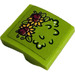 LEGO Lime Slope 2 x 2 Curved with Magenta and Orange Flowers with Green Leaves Sticker (15068)