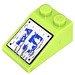 LEGO Limoen Helling 2 x 3 (25°) met Blauw &#039;15&#039; aan Zilver Plaat Sticker met ruw oppervlak (3298)