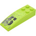 LEGO Lime Slope 2 x 6 Curved with &quot;6&quot; Right Sticker (44126)