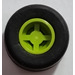 LEGO Lime Small Wheel With Slick Tyre (Round Hole)