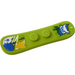 LEGO Lime Snowboard (Short) with Colorful Spots and Owl Head Shape Sticker (18746)