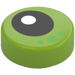 LEGO Lime Tile 1 x 1 Round with Eye with Dots (35380)