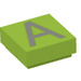 LEGO Lime Tile 1 x 1 with &#039;A&#039; with Groove (3070)