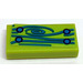 LEGO Lime Tile 1 x 2 with Green Wood Grain and Nails Sticker with Groove (3069)