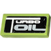 LEGO Lime Tile 1 x 2 with &#039;TURBO OIL&#039; Sticker with Groove (3069)