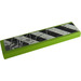 LEGO Lime Tile 1 x 4 with Black and White Danger Stripes 8963 Sticker (2431)