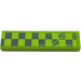 LEGO Lime Tile 1 x 4 with Damaged Gray Checkered (Left) Sticker (2431)