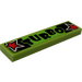 LEGO Lime Tile 1 x 4 with Turbo and Red Stars Spoiler Sticker (2431)