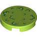 LEGO Lime Tile 2 x 2 Round with Foilage with Bottom Stud Holder (14769 / 25663)