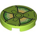 LEGO Lime Tile 2 x 2 Round with Radioactive Warning with Bottom Stud Holder (14769 / 101676)