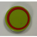 LEGO Lime Tile 2 x 2 Round with red circle Sticker with &quot;X&quot; Bottom (4150)