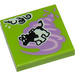 LEGO Lime Tile 2 x 2 with Cow Pattern with Groove (3068)