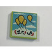 LEGO Lime Tile 2 x 2 with Four Floating Yellow Balloons in Sky with Groove (3068)