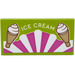 LEGO Chaux Tuile 2 x 4 avec &#039;Crème glacée&#039; et Deux Ice-Cream Cones Autocollant (87079)