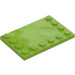 LEGO Lime Tile 4 x 6 with Studs on 3 Edges (6180)