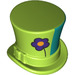 LEGO Lime Topp Hatt med Upturned Brim med Blommor (27149 / 38204)