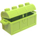 LEGO Lime Treasure Chest with Lid (Thick Hinge with Slots in Back)