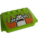 LEGO Lime Wedge 4 x 6 Curved with Angry White Monster and Orange Striped Flames Sticker (52031)