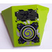 LEGO Lime Wedge Curved 3 x 4 Triple with Ultra Agents Toxic Emblem, Silver and Purple Spiral Sticker (64225)