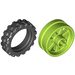LEGO Lime Wheel Rim Ø14.6 x 6 with Spokes and Stub Axles with Tire Ø 20.9 X 5.8  Offset Tread