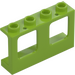 LEGO Lime Window Frame 1 x 4 x 2 (Plane) with Hollow Studs (61345)