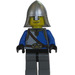 LEGO Lion Knight with Blue and Gray Tunic and Neck Protector Helmet, Worried Expression Minifigure